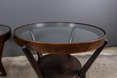 Jindrich Halabala 1930s Jindrich Halabala Bentwood Glass Circular Table Czech - 2168490