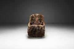 Jindrich Halabala Jind ich Halabala Armchair in Longhair Sheepskin Czechoslovakia 1930s - 4212150