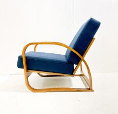 Jindrich Halabala Mid Century Adjustable Blue Bentwood Armchair by Jindrich Halabala - 2924755