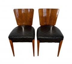 Jindrich Halabala Pair Of J Halabala Dining Chairs H 214 Walnut Veneer Beech Czech 1930s - 3058553