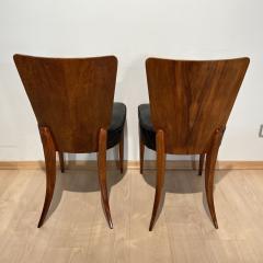 Jindrich Halabala Pair Of J Halabala Dining Chairs H 214 Walnut Veneer Beech Czech 1930s - 3058560