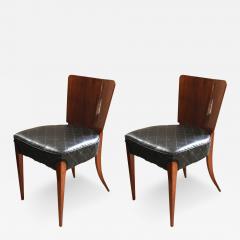 Jindrich Halabala Pair Of J Halabala Dining Chairs H 214 Walnut Veneer Beech Czech 1930s - 3064498