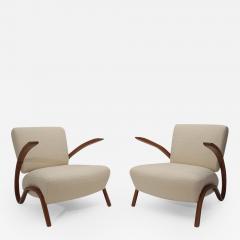 Jindrich Halabala SET OF TWO RARES ART DECO H275 ARMCHAIRS by Jind ich Halabala 1930  - 2870411