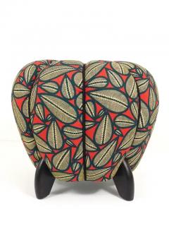Jindrich Halabala Up to 3 Art Deco Jindrich Halabala Stool Leaf Pattern Pouf Ottoman 1930s - 4067767
