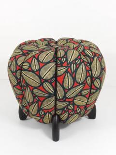 Jindrich Halabala Up to 3 Art Deco Jindrich Halabala Stool Leaf Pattern Pouf Ottoman 1930s - 4067780