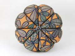 Jindrich Halabala Up to 3 Art Deco Jindrich Halabala Stool Leaf Pattern Pouf Ottoman 1930s - 4067782