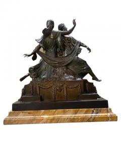 Jo Descomps Art Nouveau Bronze Sculpture by Joe Descomps young women in motion  - 3812658