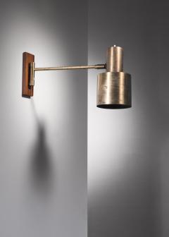 Jo Hammerborg Full Brass Jo Hammerborg Wall Spotlight For Fog Morup Denmark 1960s - 2128496