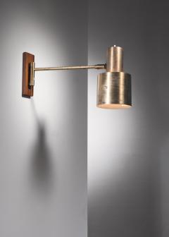 Jo Hammerborg Full Brass Jo Hammerborg Wall Spotlight For Fog Morup Denmark 1960s - 2128497