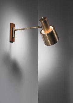 Jo Hammerborg Full Brass Jo Hammerborg Wall Spotlight For Fog Morup Denmark 1960s - 2128498