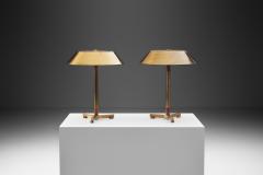 Jo Hammerborg Jo Hammerborg President Brass Table Lamps for Fog M rup Denmark 1960s - 3127290