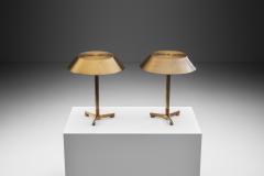 Jo Hammerborg Jo Hammerborg President Brass Table Lamps for Fog M rup Denmark 1960s - 3127293