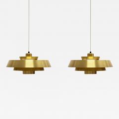 Jo Hammerborg Nova Brass Pendant Light by Jo Hammerborg for Fog M rup 1960s Set of 2 - 756728