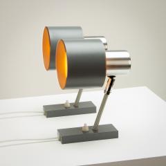 Jo Hammerborg Pair of Grey Alfa Wall Lights by Jo Hammerborg Fog M rup Denmark 1960s - 2401096