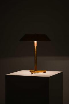 Jo Hammerborg Pair of Jo Hammerborg Table Lamps in Brass and Teak by Fog M rup 1950s - 4663729