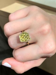 Jo Hayes Ward Brilliant White Diamond Reflective Yellow Gold Hex Stratus Ring Jo Hayes Ward - 4701333