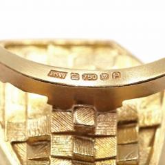 Jo Hayes Ward Brilliant White Diamond Reflective Yellow Gold Hex Stratus Ring Jo Hayes Ward - 4701335