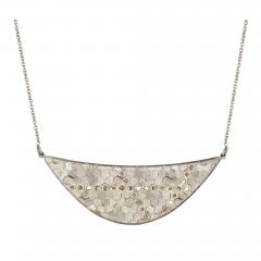 Jo Hayes Ward Champagne Diamond Prismatic White Gold Hex Crescent Necklace Jo Hayes Ward - 4714290