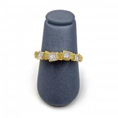 Jo Hayes Ward Princess Cut White Diamond Reflective Gold Chaos Cube Ring Jo Hayes Ward - 4701274