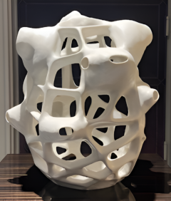 Joan Lurie Abstract Geometric Organic White Glazed Porcelain Sculpture - 3781146