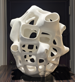 Joan Lurie Abstract Geometric Organic White Glazed Porcelain Sculpture - 3781147