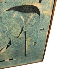 Joan Mir MID CENTURY ABSTRACT DOUBLE SIDED CANVAS PAINTING IN THE MANNER OF JOAN MIRO - 4503356