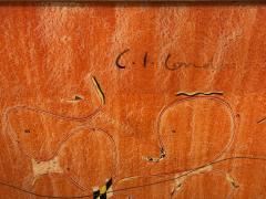 Joan Mir MID CENTURY ABSTRACT DOUBLE SIDED CANVAS PAINTING IN THE MANNER OF JOAN MIRO - 4503362