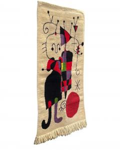 Joan Mir Mid Century Modern Hand Knotted Abstract Art Rug Wall Tapestry After Joan Miro - 2831953