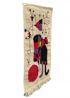 Joan Mir Mid Century Modern Hand Knotted Abstract Art Rug Wall Tapestry After Joan Miro - 2831955