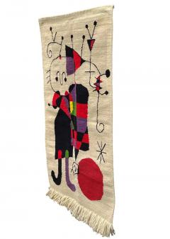 Joan Mir Mid Century Modern Hand Knotted Abstract Art Rug Wall Tapestry After Joan Miro - 2831978
