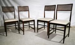 Joaquim Tenreiro Brazilian Modern 4 Chair Set in Hardwood Cane Leather Joaquim Tenreiro 1950s - 3187047