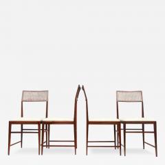 Joaquim Tenreiro Brazilian Modern 4 Chair Set in Hardwood Cane Leather Joaquim Tenreiro 1950s - 3194920