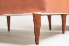 Joaquim Tenreiro Brazilian Modern Armchairs in Hardwood Salmon Linen by Joaquim Tenreiro 1958 - 3183391