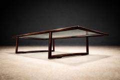 Joaquim Tenreiro Brazilian Modern Coffee Table in Rosewood Glass Joaquim Tenreiro 1960s - 4576862