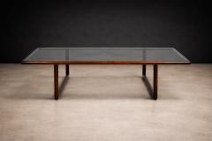 Joaquim Tenreiro Brazilian Modern Coffee Table in Rosewood Glass Joaquim Tenreiro 1960s - 4576864