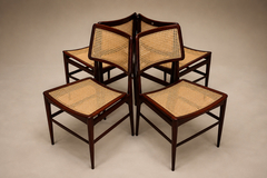 Joaquim Tenreiro Brazilian Modern Set of Ten Chairs in Rosewood Cane Joaquim Tenreiro 1960s - 4692768