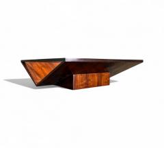 Joaquim Tenreiro Coffee Table in Rosewood Glass Metal Att to Joaquim Tenreiro 1960s - 4317494
