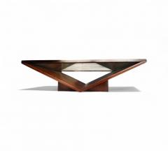 Joaquim Tenreiro Coffee Table in Rosewood Glass Metal Att to Joaquim Tenreiro 1960s - 4317499