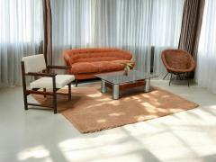 Joaquim Tenreiro Concha Sofa in Hardwood Chenille Joaquim Tenreiro 1960s Lot 333A - 4302139