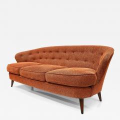 Joaquim Tenreiro Concha Sofa in Hardwood Chenille Joaquim Tenreiro 1960s Lot 333A - 4310024