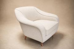 Joaquim Tenreiro Curva Armchair with Tubular Legs in Boucl by Joaquim Tenreiro for Langenbach - 4621549