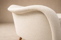 Joaquim Tenreiro Curva Armchair with Tubular Legs in Boucl by Joaquim Tenreiro for Langenbach - 4621550