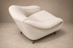 Joaquim Tenreiro Curva Armchair with Tubular Legs in Boucl by Joaquim Tenreiro for Langenbach - 4621554