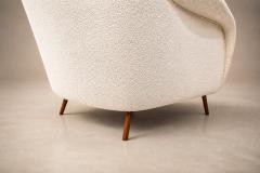 Joaquim Tenreiro Curva Armchair with Tubular Legs in Boucl by Joaquim Tenreiro for Langenbach - 4621556