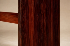 Joaquim Tenreiro Joaquim Tenreiro Dining Table in Rosewood Veneer and Bronze Smoked Glass - 4694153