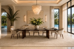 Joaquim Tenreiro Joaquim Tenreiro Dining Table in Rosewood Veneer and Bronze Smoked Glass - 4694155