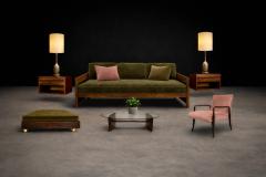 Joaquim Tenreiro Joaquim Tenreiro Rosewood Crystal Coffee Table Brazil 1960s - 4525334