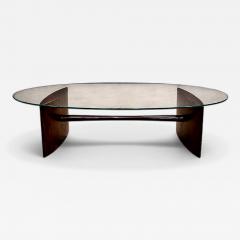 Joaquim Tenreiro Joaquim Tenreiro Rosewood Crystal Coffee Table Brazil 1960s - 4538889