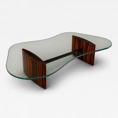 Joaquim Tenreiro Joaquim Tenreiro Rosewood Crystal Coffee Table Organic Form Brazil 1960s - 4594545