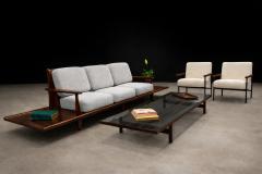 Joaquim Tenreiro Large Coffee Table in Rosewood and Glass by Joaquim Tenreiro Brazil 1950s - 4576878